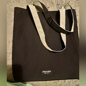 Prada beauty black and Mint green reversible tote bag